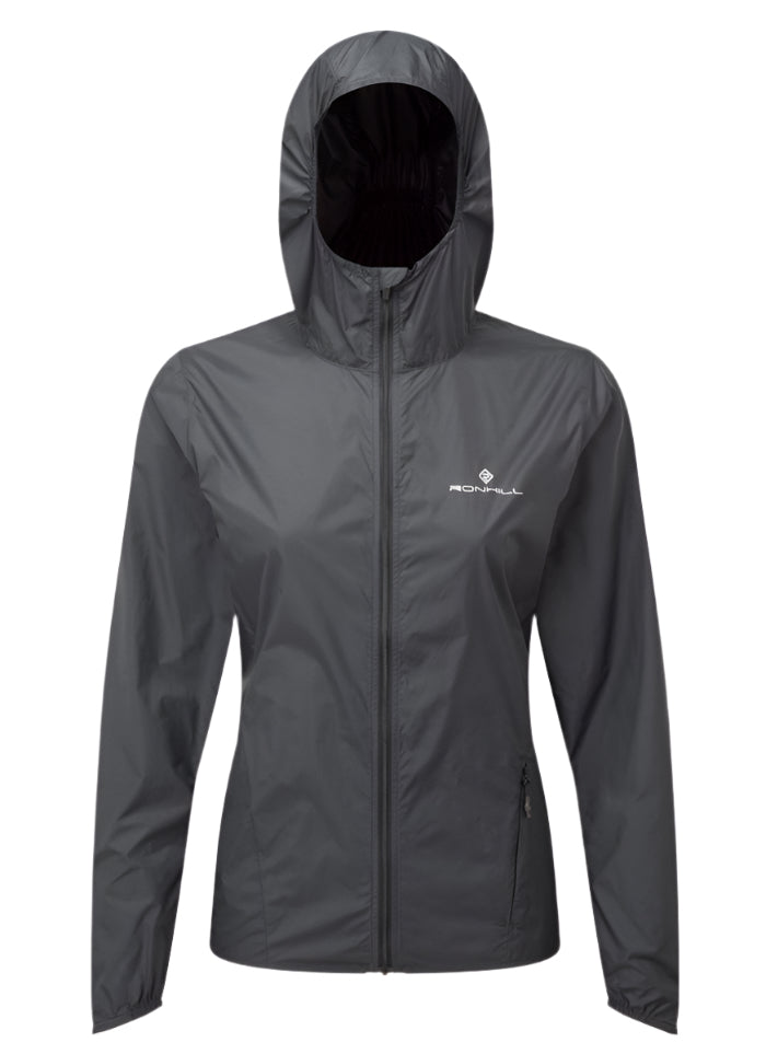 Ron Hill Women’s All-Terrain Jacket Front view in black.