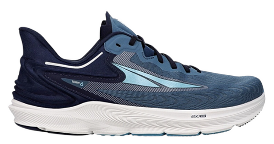 Altra Men’s Torin 6 in blue. Side view. 