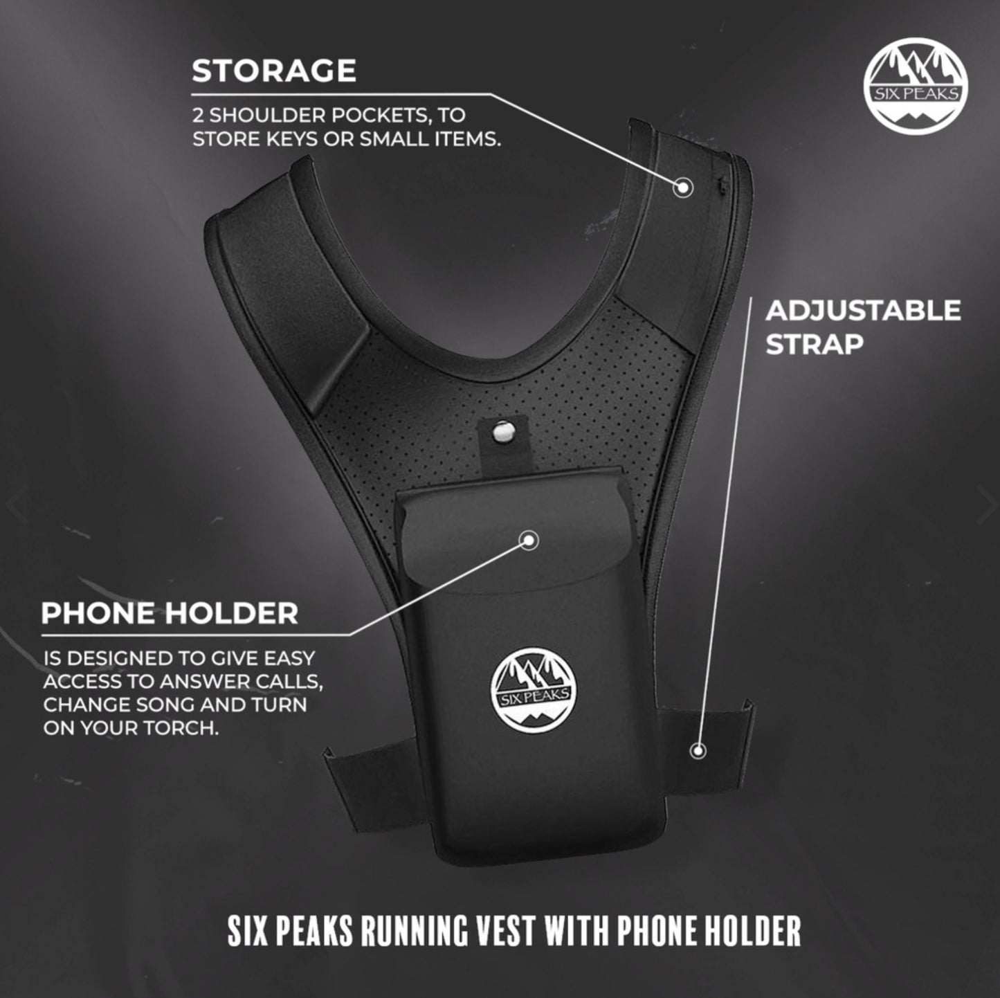 Six Peaks Running vest with Phone Holder