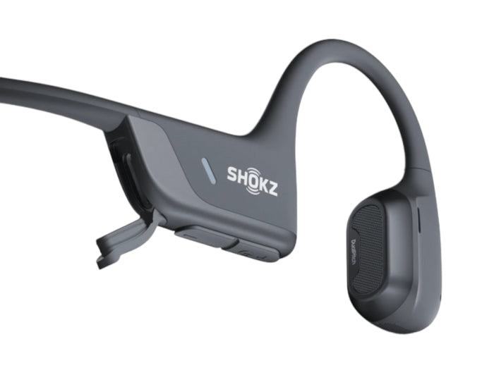 Shokz OpenRun Pro 2 bone conducting headphones. Mini. Close up. 
